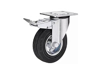 Колесо поворотное усиленное резина SRCB 97 80 мм с тормозом Колесо поворотное усиленное резина SRCB 97 80 мм с тормозом