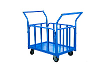 Тележка платформенная TOR ТП-Б (800х1400) с бортами и двумя ручками (колеса 160)