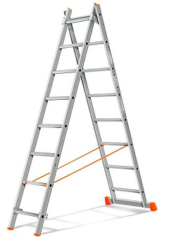 Лестница 2-х секционная алюминиевая 2*8 Лестница 2-х секционная алюминиевая 2*8