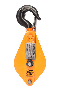 Блок монтажный однорольный с  крюком TOR HQG(L) K1-1,0 т с откидной щекой (T)*