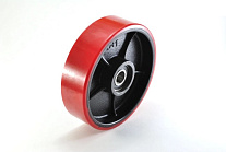 Колесо полиуретан 380X114 мм с подшипником  для тележек гидравлических HW